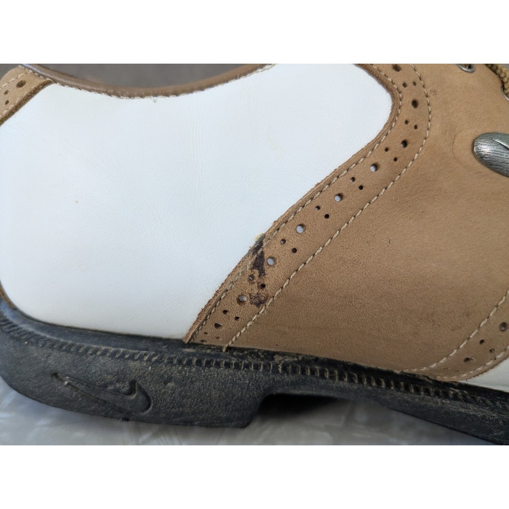 Nike Zoom Air Kempshall Golf Shoes White Tan Saddle Oxford Spikeless Vintage Sz8 - Picture 9 of 10